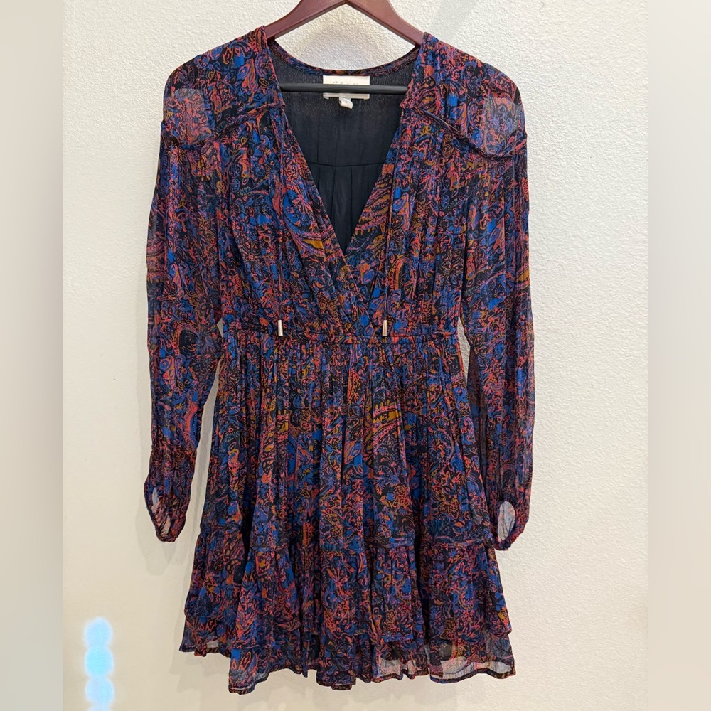 Cleobella Chiffon Blue and Red Paisley Dress